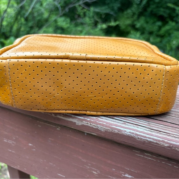 Blair Ritchey Ginger Ber Perforated Crossbody Bag with bright blue zipper. - Picture 4 of 7